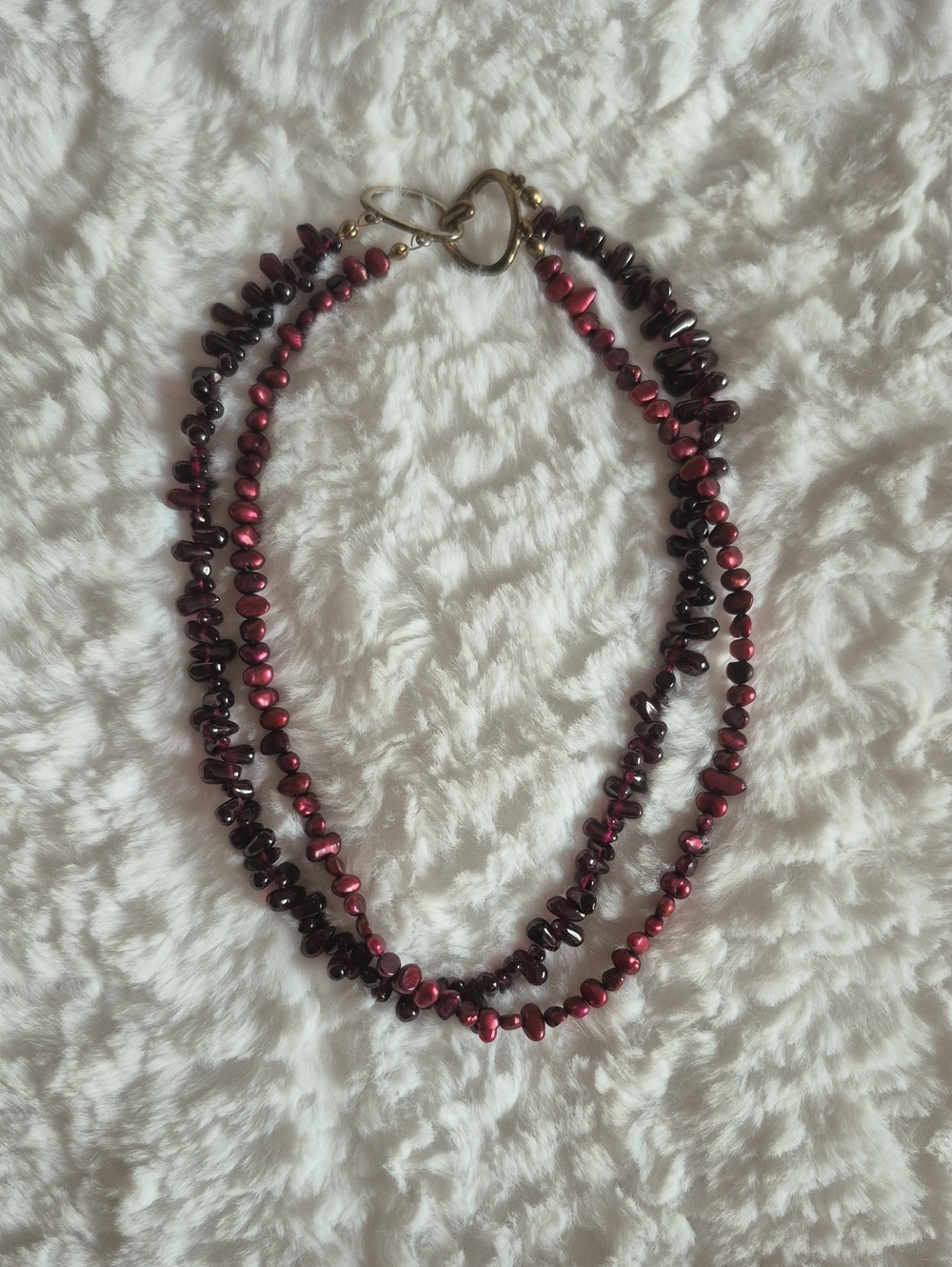 🎈Vintage Double-Strand Burgundy Stone Choker